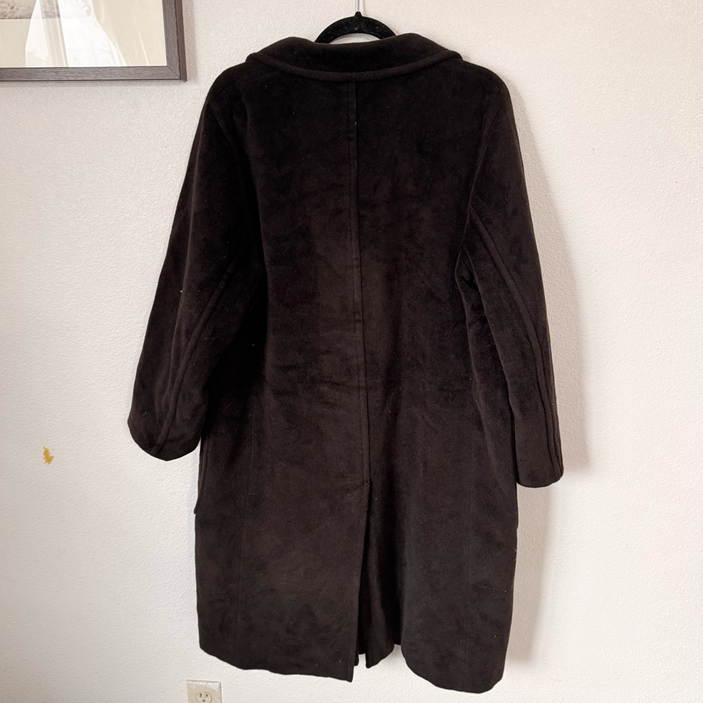 Vintage Max Mara Wool Chocolate Brown Coat Size US14 - Picture 9 of 9